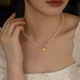 AOILDLLI天然珍珠项链女轻奢小众设计高级感good luck锁骨链颈链