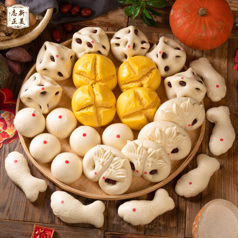 春节年货馒头礼盒王哥庄大馒头正宗山东青岛特产上供馍馍