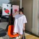 2025夏季新款纯棉半高领t恤女短袖洋气大版宽松显瘦中长款打底衫T