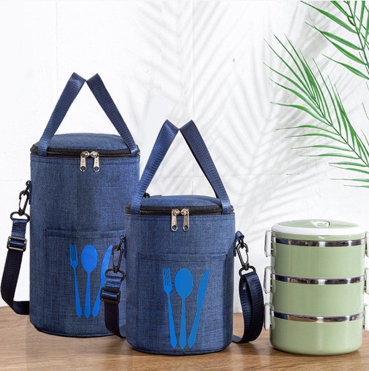 一折饭桶包圆形手提