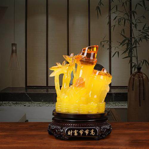 创意仿玉竹子客厅酒柜招财摆件财富节节高富贵竹开业礼品