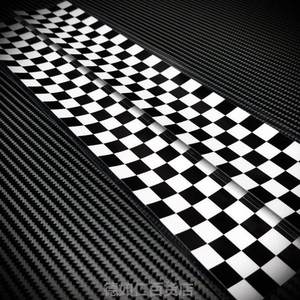卡思贴个性黑白格子赛车赛道风格反光贴花汽车电动摩托车挡划痕贴