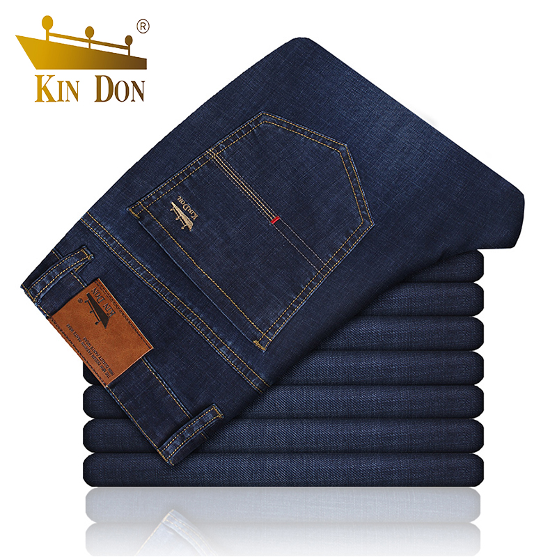 kin don男士夏季弹力直筒裤牛仔裤
