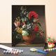 数字油画diy填充名人名画大英博物馆花卉植物填色绘画涂色画装饰