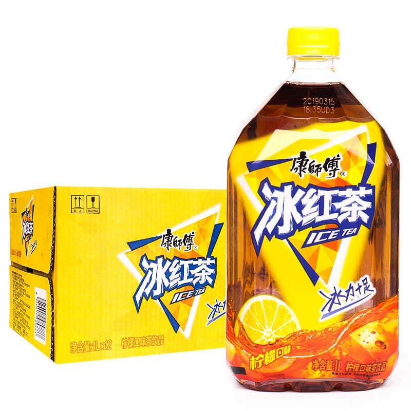 包邮冰红茶1l12瓶整箱柠檬味茶饮料大瓶1升冰红茶饮料