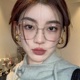 大媛家Sunny 倪妮同款眼镜框女平光镜女复古不规则金属眼镜男