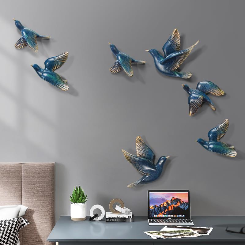 欧式小鸟鸽子喜鹃动物壁挂家居客厅电视墙电背景墙走廊墙上装饰品