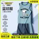 史努比儿童运动服套装2025新款夏装大童篮球服男童速干背心两件套