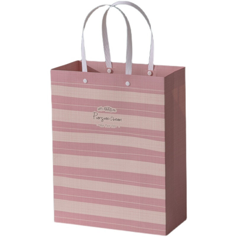 新品Striped hand-held thick high-capacity gift bag