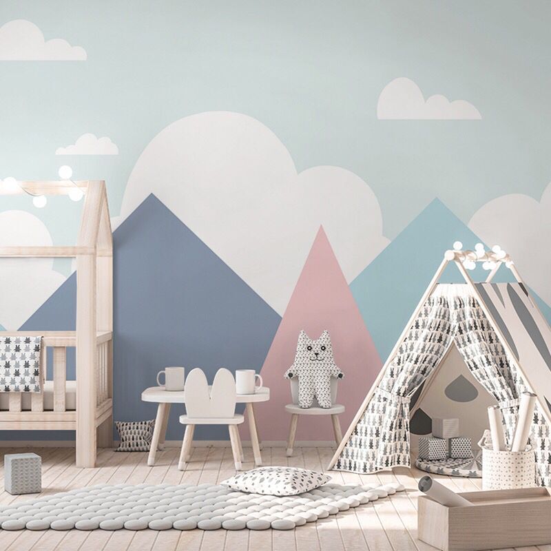 儿童房墙布几何