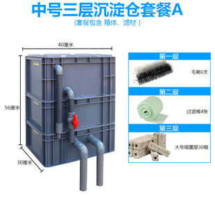 鱼缸上滤置滴流盒带沉淀仓过滤设备过滤盒鱼池diy过滤器干湿分离