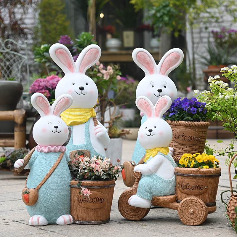 户外创意可儿爱卡通UTB兔子摆件花角园饰幼园装植物阳台庭院动物