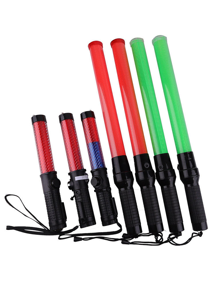 充电式手持停车牌交警指挥反光警示led闪光棒停慢字牌交通指挥棒