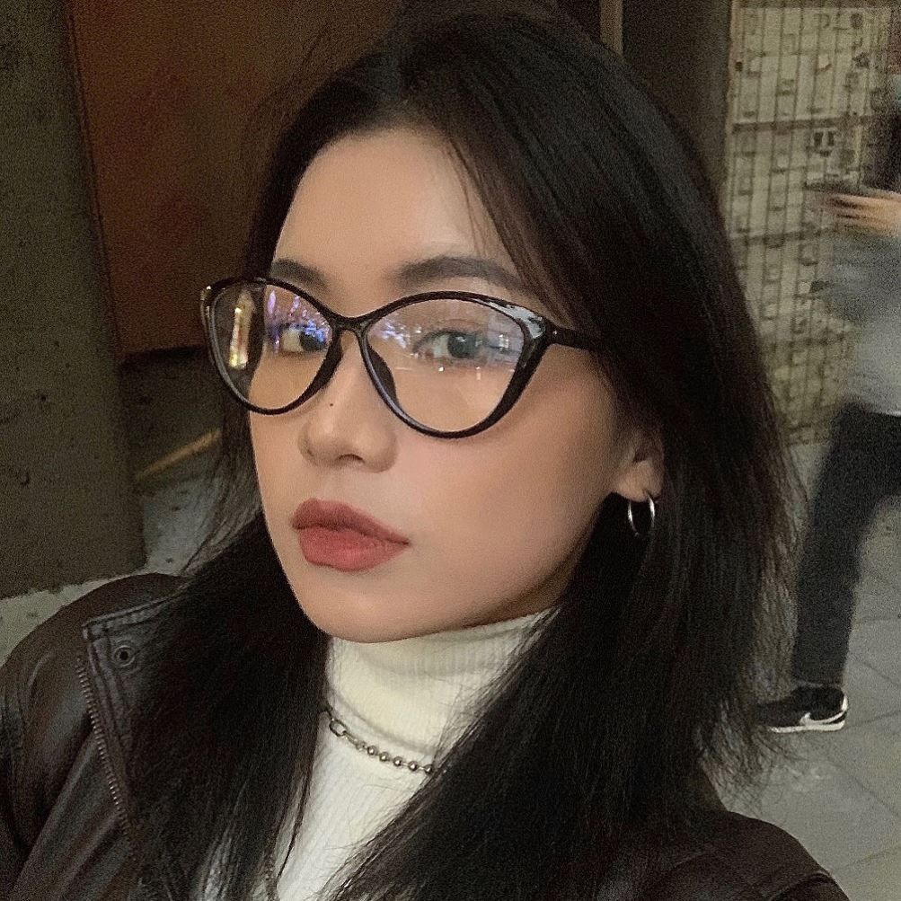 复古细边猫眼眼镜框平光镜近视眼镜架超轻防蓝光时尚个性有度数女