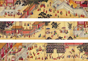 明宪宗元宵行乐图 国画 明代皇帝行乐图 人物画 防水宣纸绢布微喷