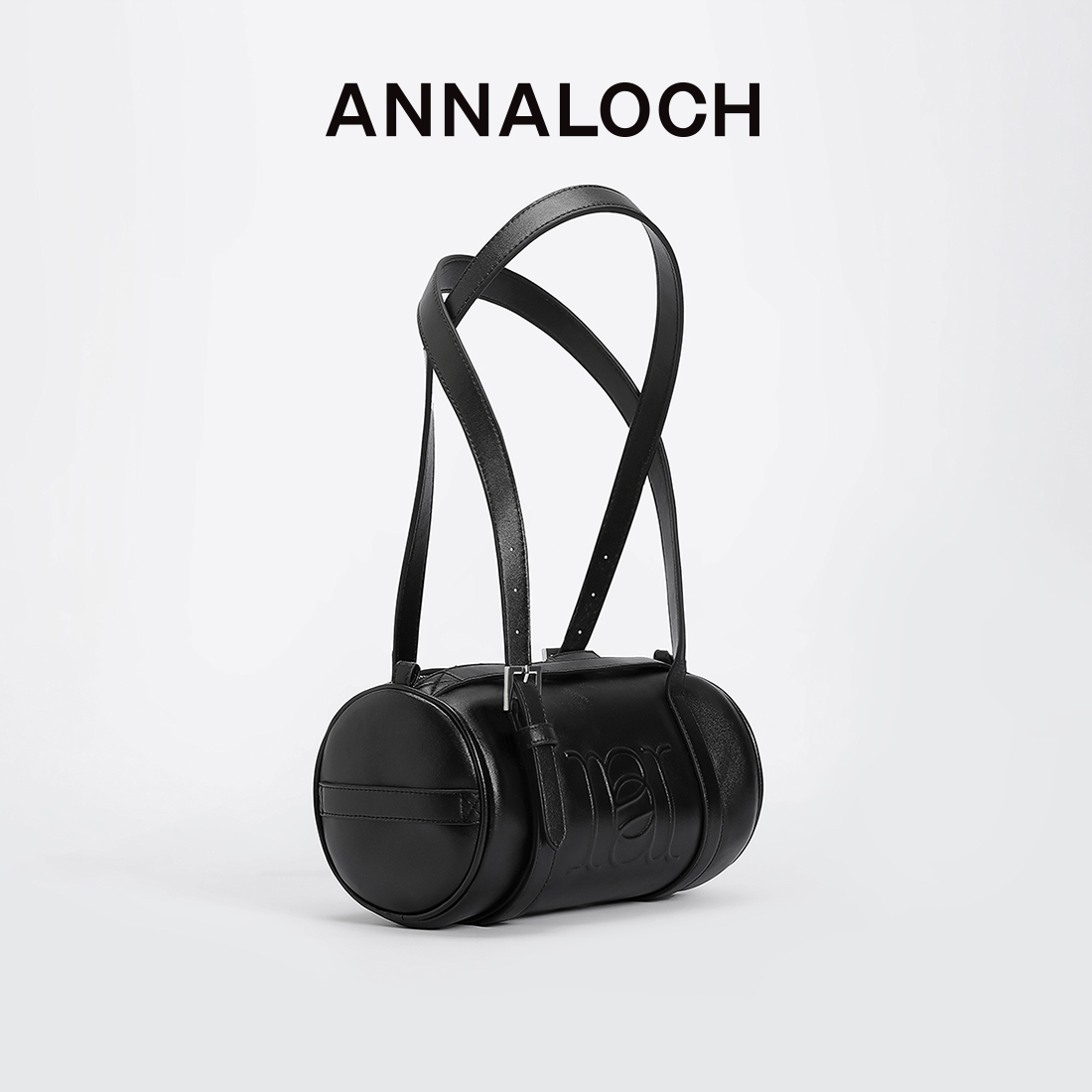 ANNALOCH再生系列再生真皮圆筒包单肩包女包高级小众挎包斜挎