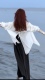 韩版时尚气质薄款微透防晒长袖衬衫女后背镂空系带+吊带裙两件套