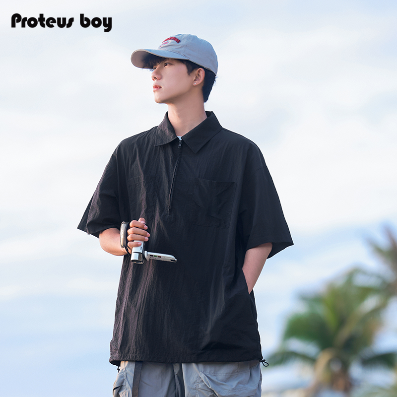 ProteusBoy短袖衬衫男新款