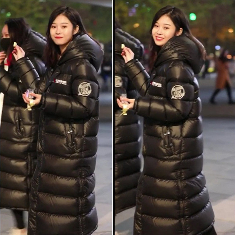北京电影学院羽绒服冬季加长款加厚校服过膝黑色男女情侣艺考定制