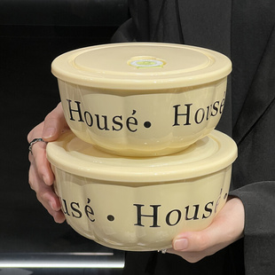 陶瓷保鲜碗密封带盖食品级保鲜盒上班族可微波炉加热饭盒带饭餐盒