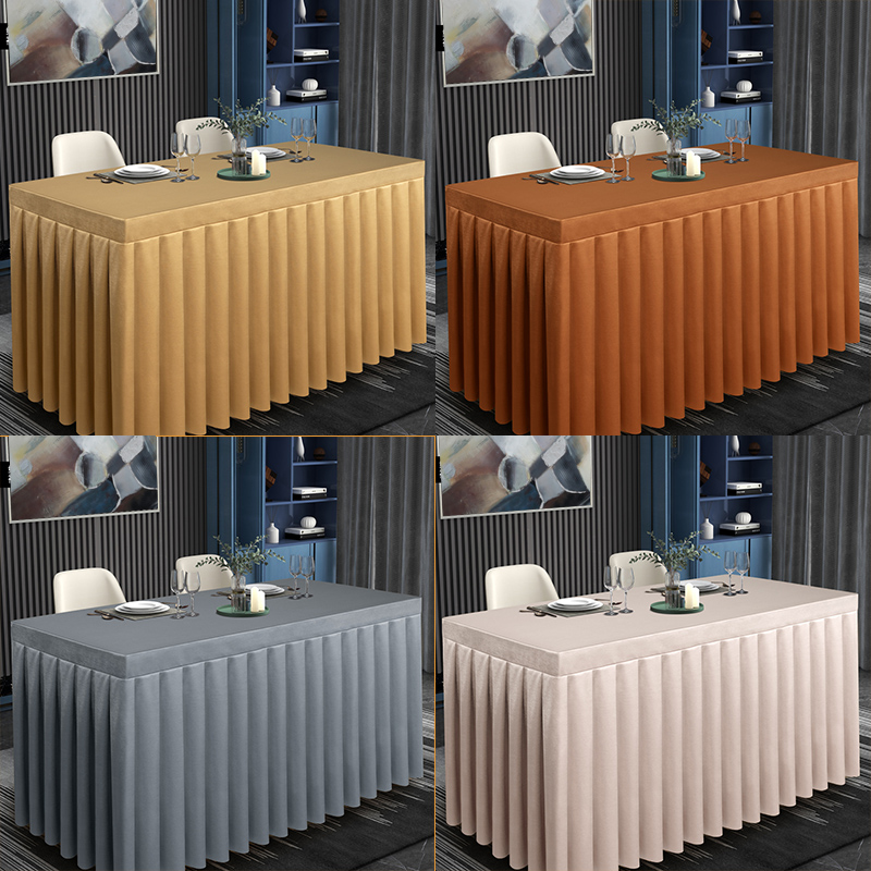 定制会议桌布餐桌桌套罩酒店桌裙签到展会活动桌台裙新品签约仪式