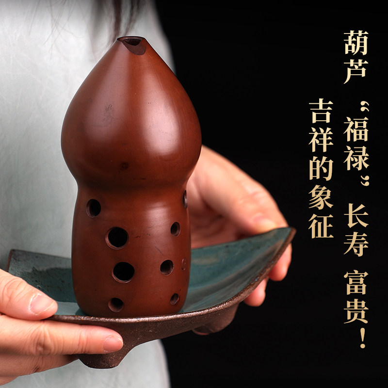 汉宫乐器专营店的优惠券大全—七星埙 十孔双腔笔筒红陶埙 学生初学者