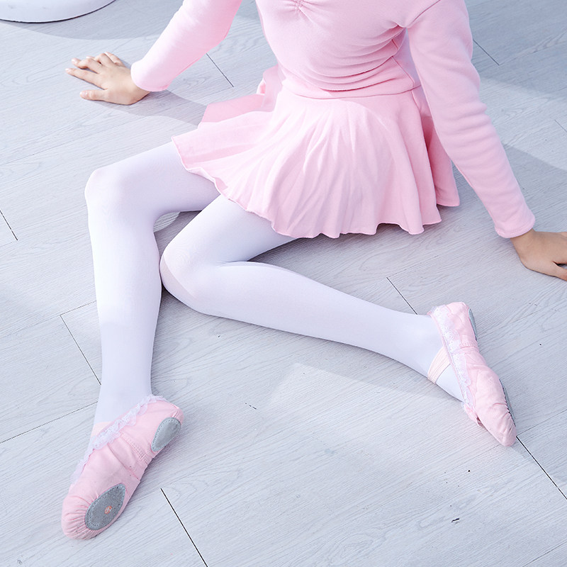 高档舞蹈服儿童女袜白色春夏练y功打底丝袜薄款夏季女孩袜子女奢