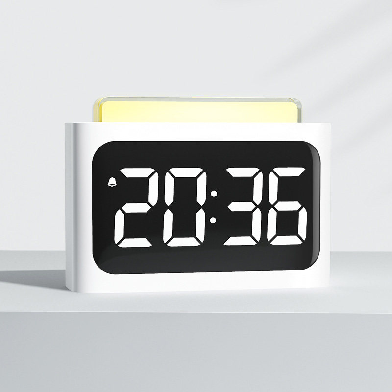 langpai时钟可调夜灯颜色可调音量人体感应闹钟双重闹铃静音闹表