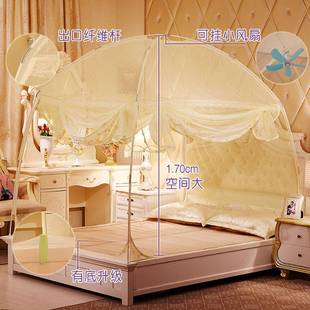 蒙古包蚊帐床免安装回底凉席儿童免装可折叠的家用三面开罩子床帘