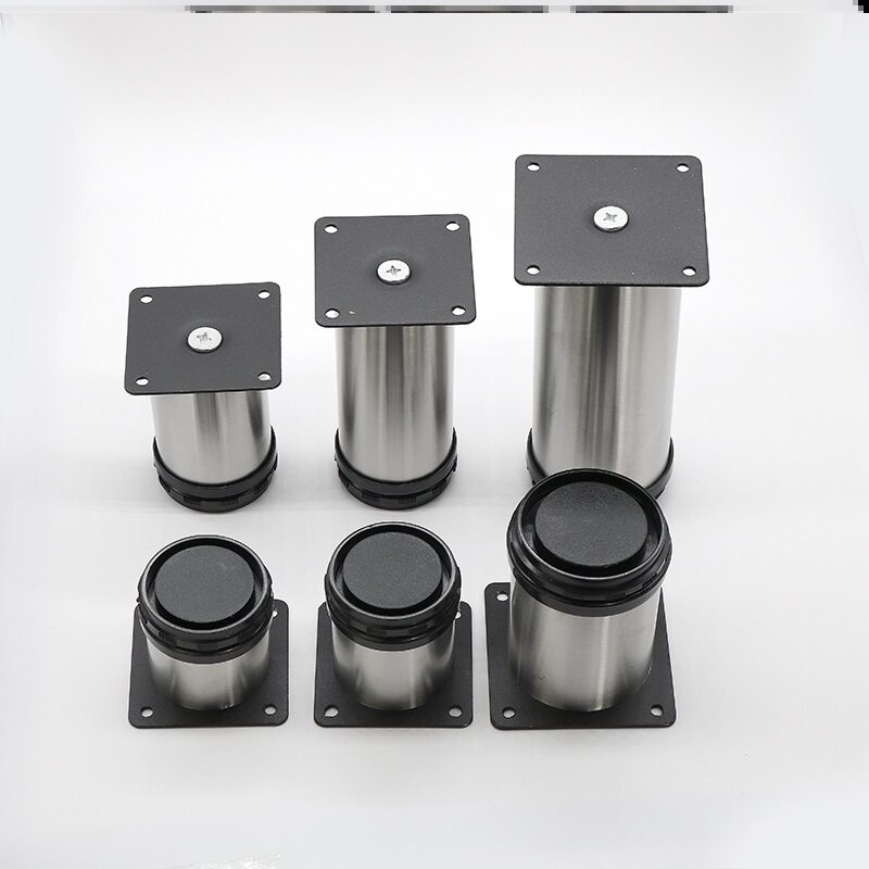 [书桌底座可调浴室柜脚架不锈钢柜d台柜视电脚柜脚圆形支架柜厨吧