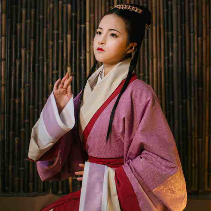 怀谷居定制马王堆曲裾袍女装古典传统秋冬款提花复原品秦汉服楚风