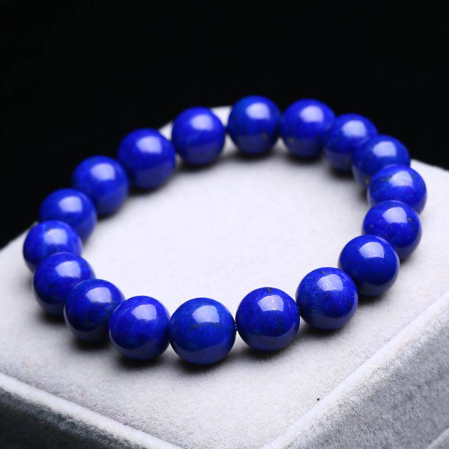 极品帝王蓝 大气尊贵天然青金石手链37.92克 老料