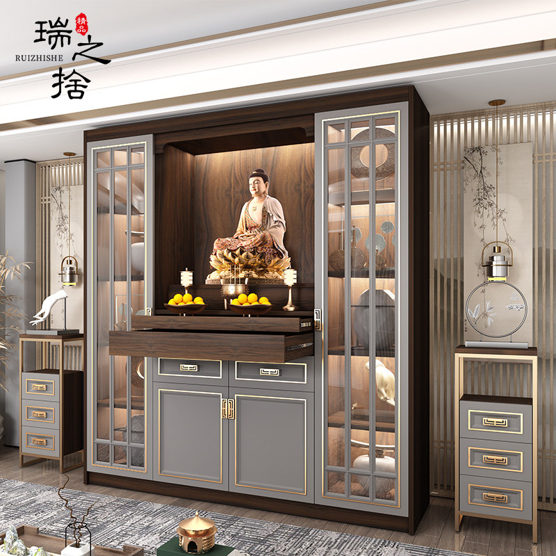 现代新中式家用香案实木客厅柜佛台
