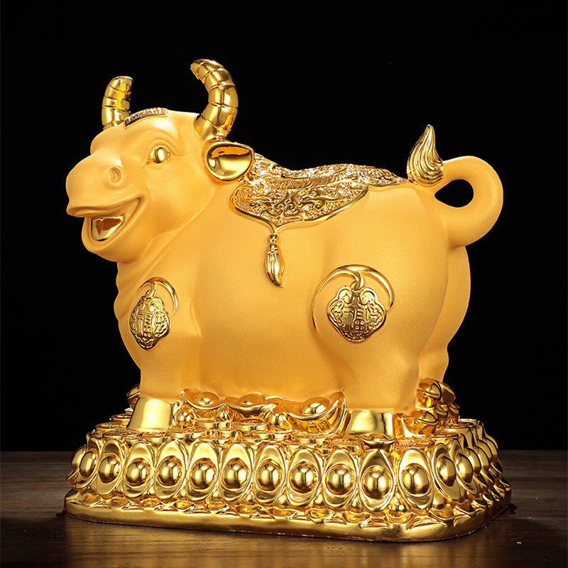 存钱罐储钱罐不i只进不出纯色生肖金牛储蓄可取摆件牛年大号用家