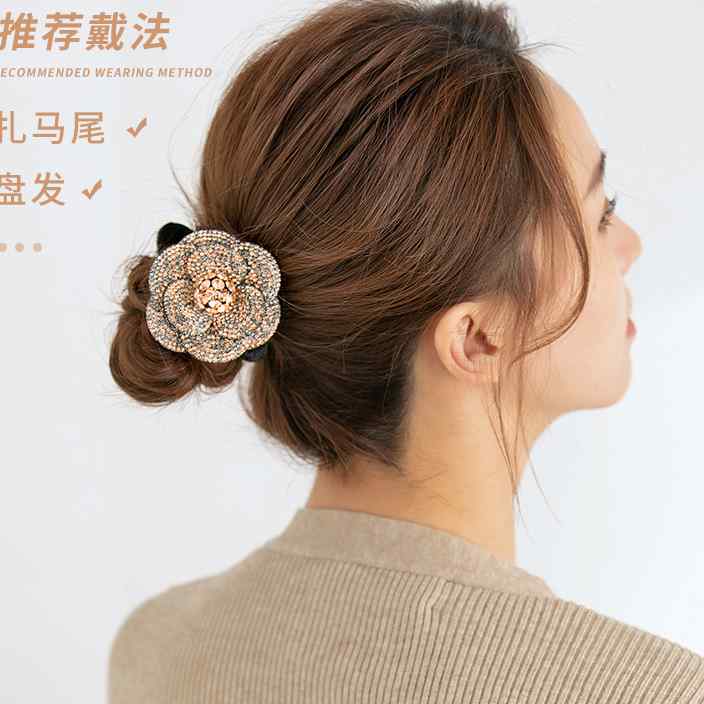 大肠发圈ins女韩国轻奢头花发绳头饰成人盘发皮套扎头皮筋发饰品