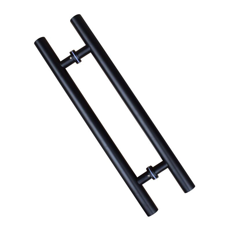 高档五金黑色拉手j玻璃门拉手带商业店铺框门把手大拉手扶手哑ins