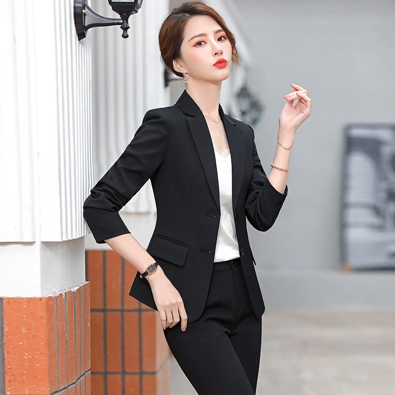 西装外套女2022新款春秋气质大学生正装高端职业西服套装工作服春