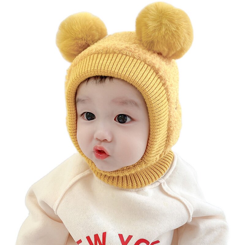 高档婴儿帽子秋冬季婴幼儿可爱超萌保暖帽男女童宝宝围巾围脖实用