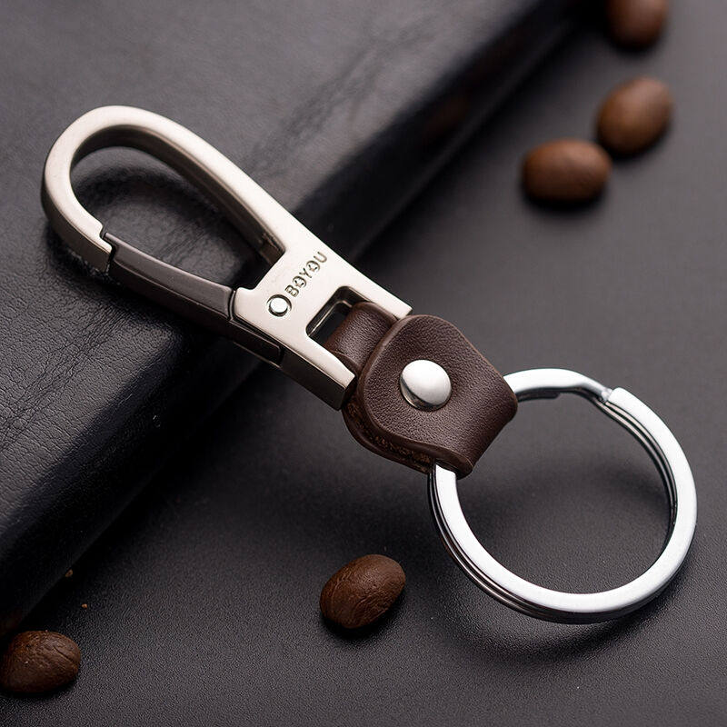 正品博友牛皮男女士腰挂钥匙扣汽车锁匙扣高档挂件礼品创意钥匙圈
