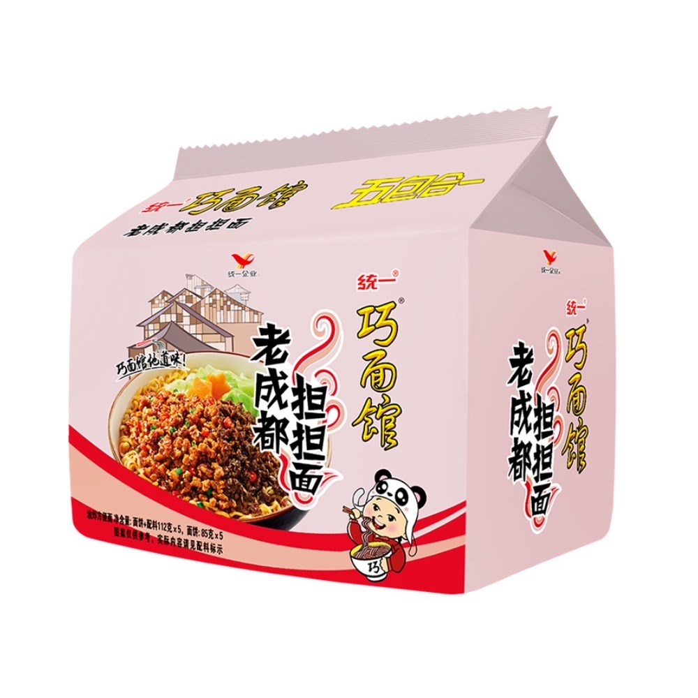 统一巧面馆 老成都担担面112g*5袋 酱拌面拌面炸酱面方便面泡面