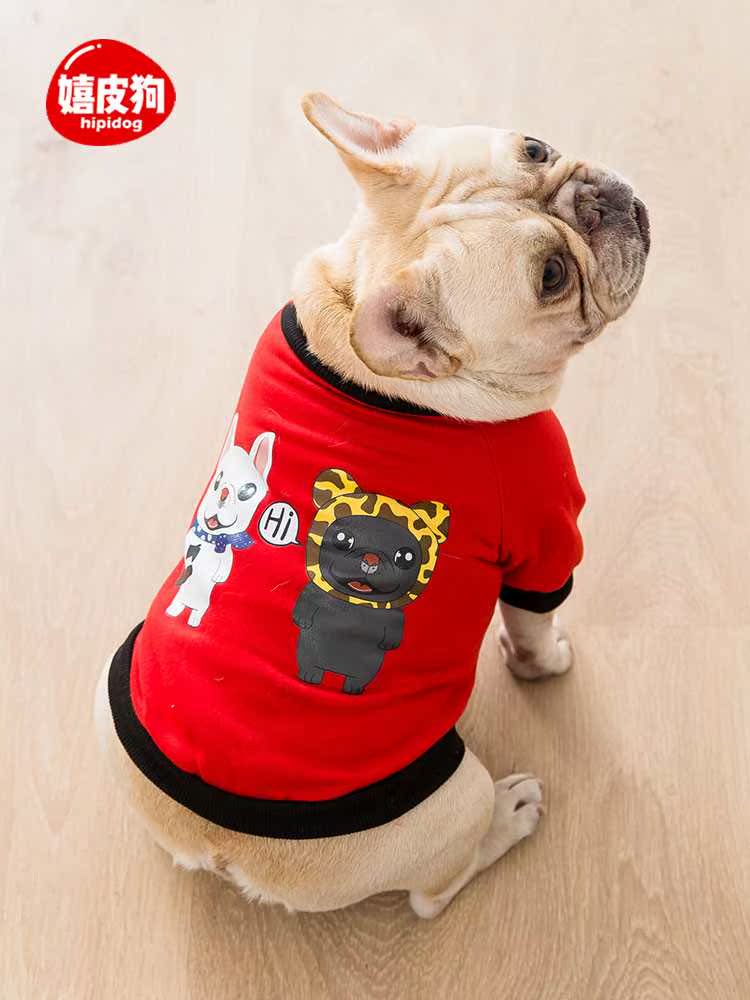冬季法斗狗狗衣服斗牛巴哥法牛八哥犬恶霸的卫衣秋冬装中型犬冬天