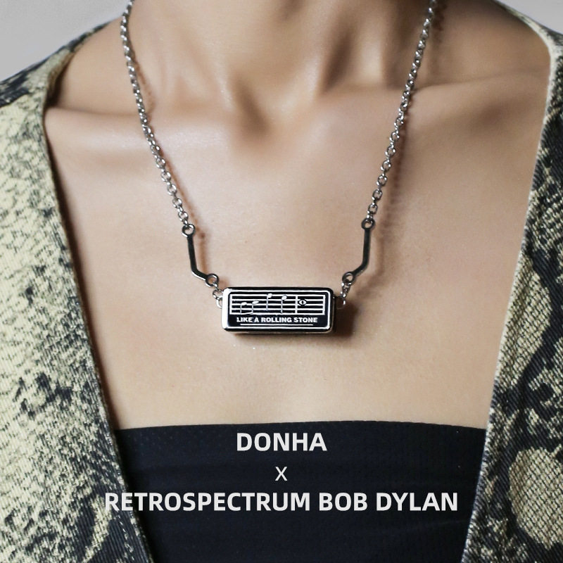bob口_donha x bob dylan鲍勃迪伦联名可吹奏口琴项链创意礼品艺术品