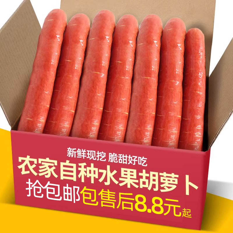 现挖新鲜胡萝卜10斤水果萝卜脆甜生