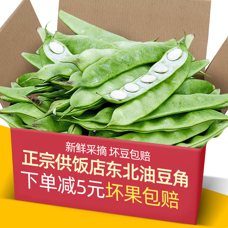 正宗东北油豆角5斤现摘新鲜蔬菜一点红油豆角九月青黑龙江整箱