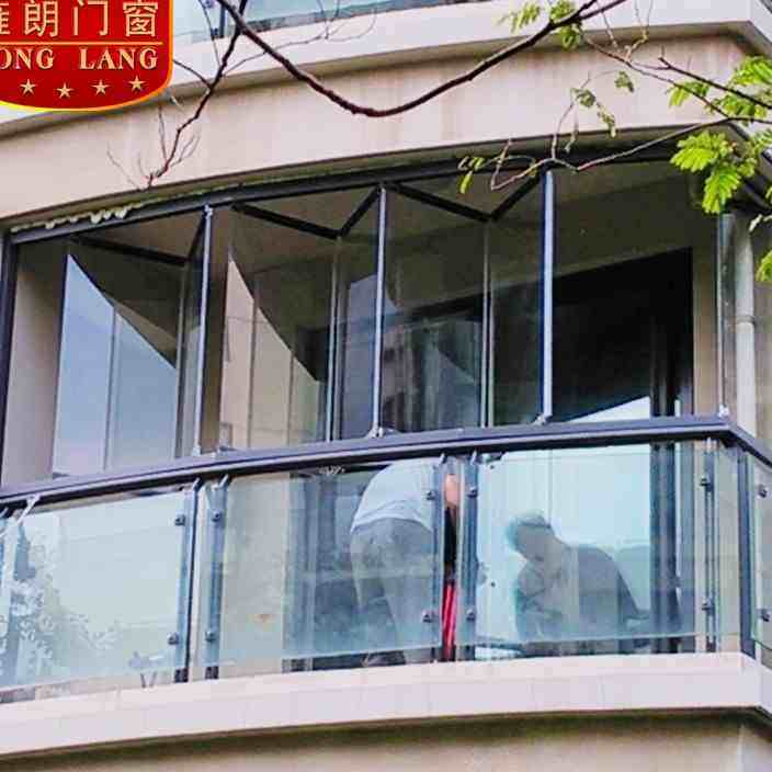 (今日8.8折)双扇折叠无框阳台窗封窗户创开式厨房隔断钢化玻璃窗客厅