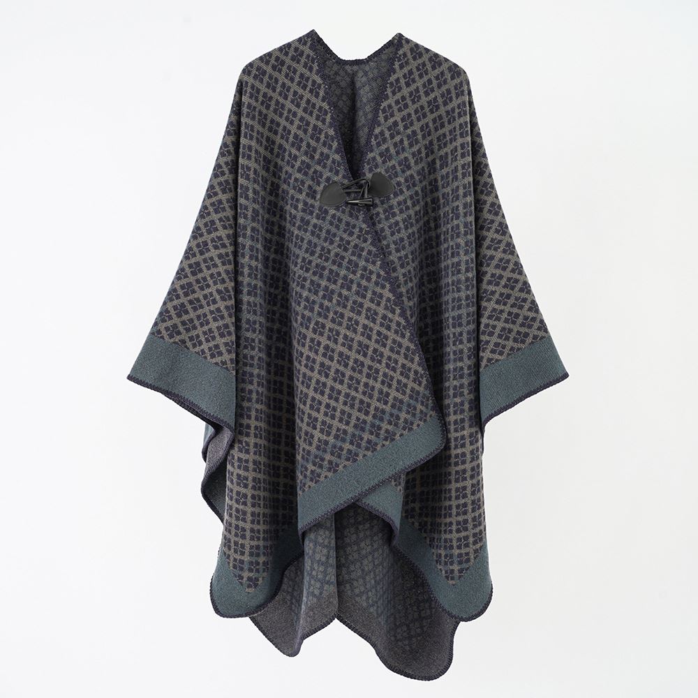 Simple four button shawl, oversized ethnic 大披肩斗篷女秋冬