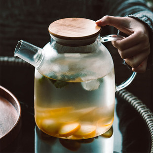 加厚耐高温玻璃水壶耐热防爆冷水壶蒸煮茶壶花草水果茶杯家用茶具