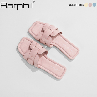 Barphil拖鞋女2024年夏季新款外穿防滑静音平底时尚一字拖凉拖鞋
