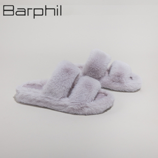 Barphil毛毛拖鞋女2024春夏季新款软底网红室内棉拖鞋家居办公室