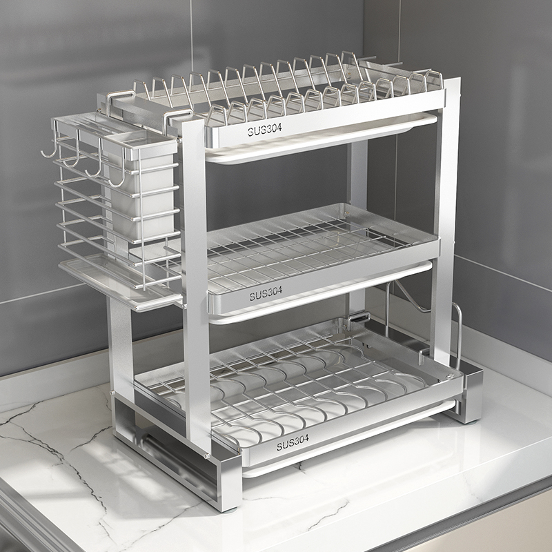 304不锈钢厨房碗碟置物架家用碗架
